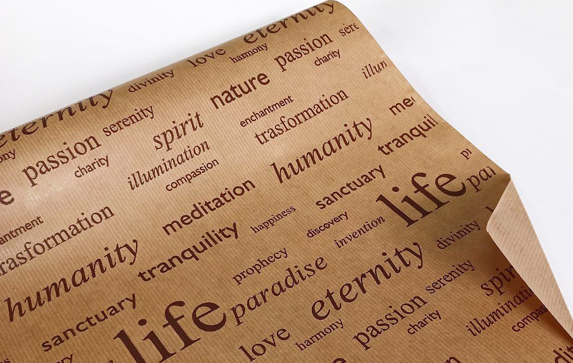 Крафт-папір подарунковий двосторонній "Life коричневий" + крафт, 0,7х7м Бежевий Unison (Пт 480.19)