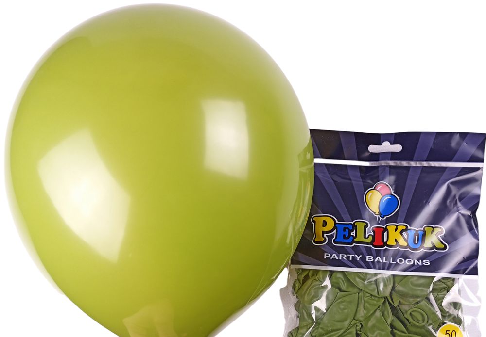 Шарики круглые Pelikuk 13' (33 см) пастель трава, 50шт/уп Зеленый Pelikuk (1350C-104)