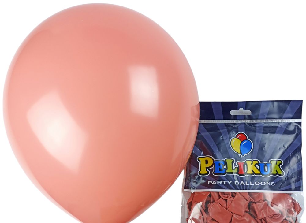 Кульки круглі Pelikuk 13' (33 см) пастель яскраво-теракотовий, 50шт/уп Коричневий Pelikuk (1350C-127)