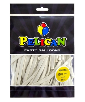 Кульки для моделювання (КДМ) 150см пастель білий, Pelican 50шт Білий Pelican (822001)