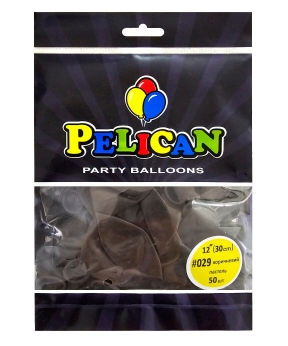 Кульки Pelican латексні 12"(30cm) пастель коричневий, Pelican 50шт Коричневий Pelican (812029)