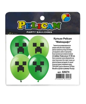 Шарики Pelican 12" (30см) "Майнкрафт" 1-стр 10шт Разноцветный Pelican (828274)