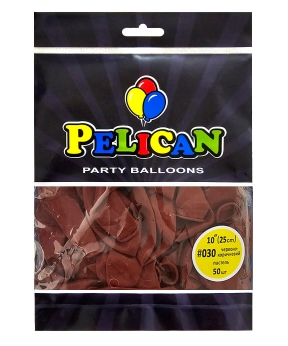 Кульки Pelican латексні 10"(25cm) пастель червоно-коричневий, 50шт Коричневий Pelican (810030)