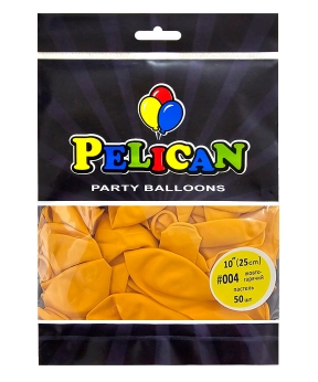 Кульки латексні 10"(25cm) пастель жовтогарячий, Pelican 50шт Жовтий Pelican (810004)