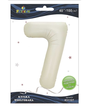 Кулька фольгована цифра "7" молочна 40"(100cm) Pelican Бежевий Pelican (831107)