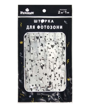 ФОТОЗОНА 2м х 1м, "Звездопад" серебро Серебряный Pelican (872163)