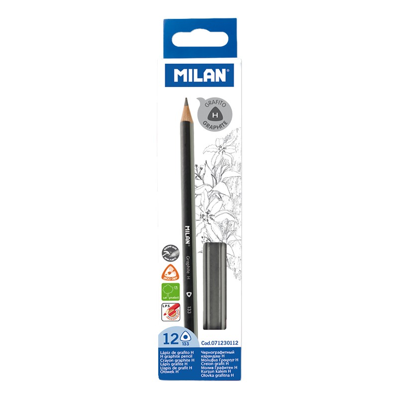 Олівець ч/гр, трикутний НВTM "MILAN2 12шт., D2,0mm (071230112)