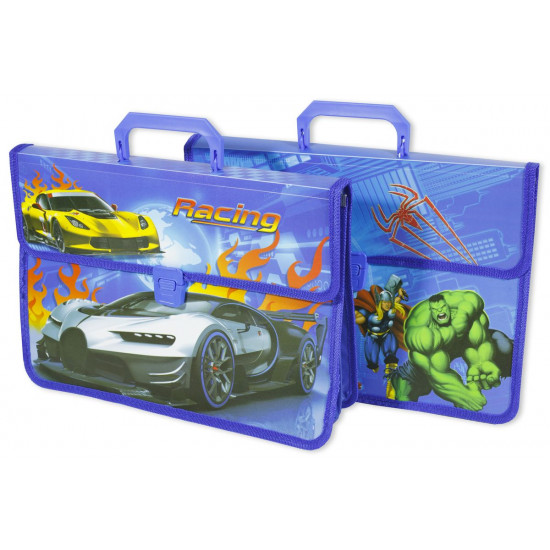 Папка-портфель "Racing car+Girls" 35х25см, mix (0920-0923)