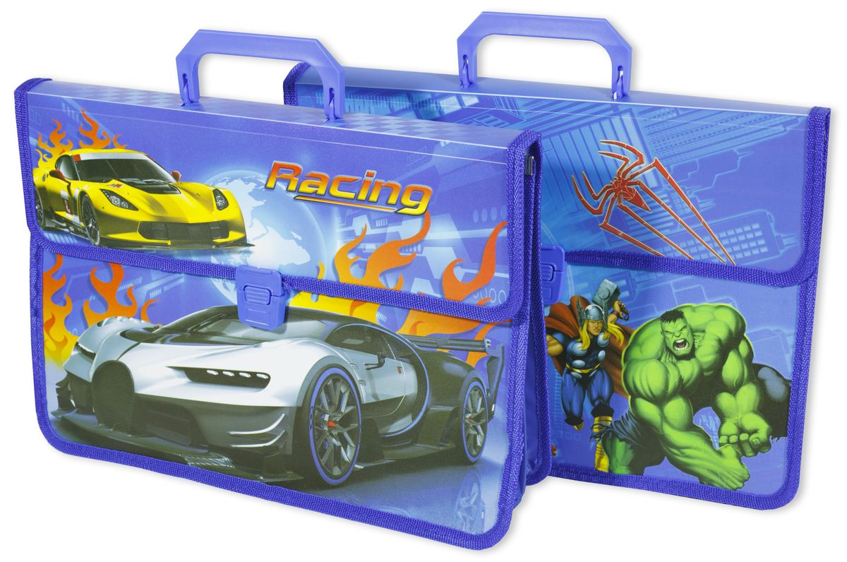 Папка-портфель "Racing car+Girls" 35х25см, mix (0920-0923)