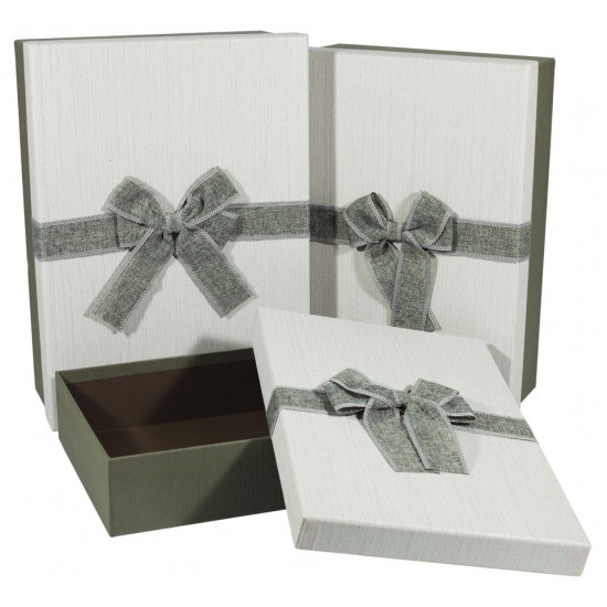 Подарункова коробка MS9306-19Q-1, прямокутна темно-зелена ,39x28x13cm/37x26x10.5cm/35x24x7.5cm 3шт. в наборі (MS9306-19Q-1)