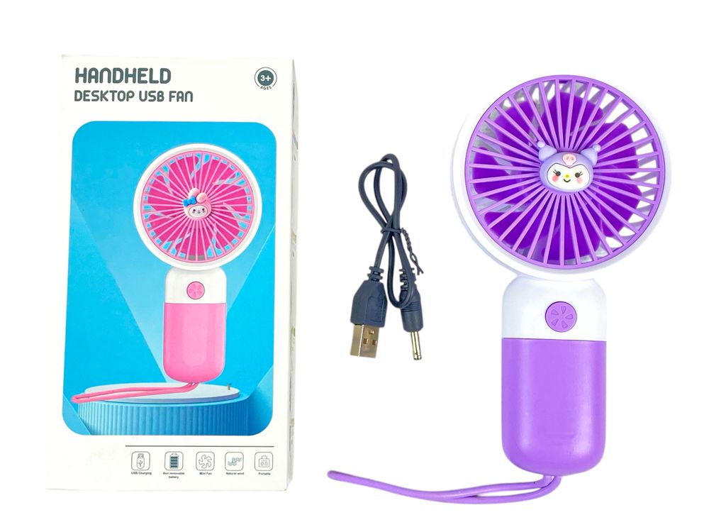 Вентилятор ручной 15см, 1 режим, USB Фиолетовый Unison (2029A-L violet)