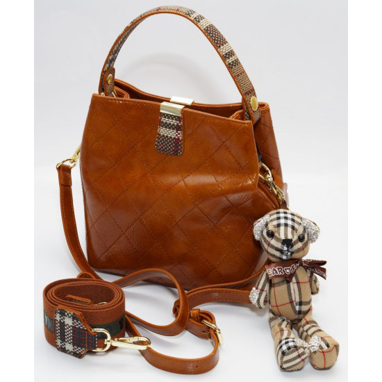 Сумка жіноча коричнева 21,5х22см екошкіра (8935 brown)