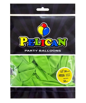 Кульки Pelican латексні 12"(30cm) пастель зелене яблуко, Pelican 50шт Зелений Pelican (812016)