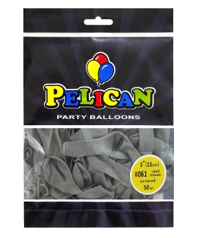 Шарики Pelican латексные 5"(13cm) винтажный серый темный, 50шт Серый Pelican (805061)