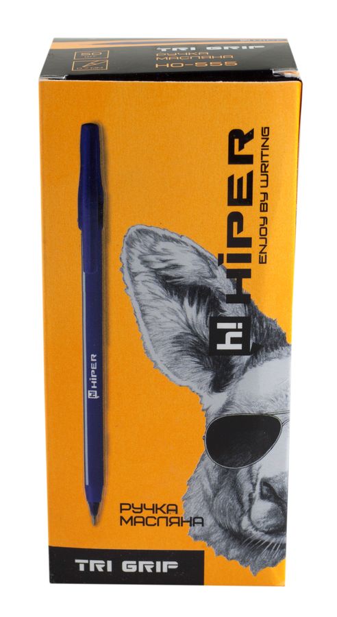 Ручка масляна Hiper Tri Grip HO-555, 0,7мм, синя (HO-555)