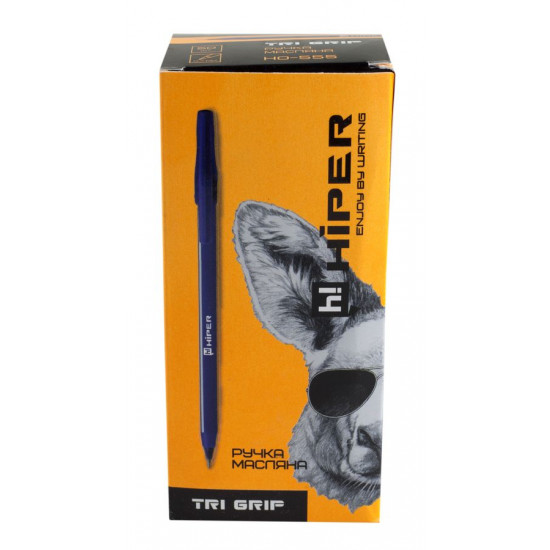 Ручка масляна Hiper Tri Grip HO-555, 0,7мм, синя (HO-555)