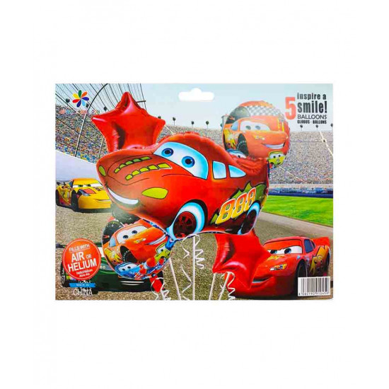 Набір з 5 кульок фольгованих "Машинки" Різнокольоровий Pelican (836971)
