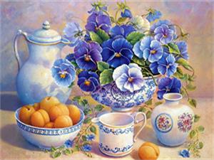Алмазная мозаика по номерам 30*40см "Натюрморт" (GLD60332)