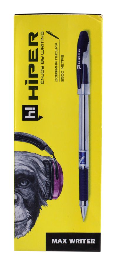Ручка масляна Hiper Max Writer HO-335 2500м, 0,7мм, синя (HO-335)