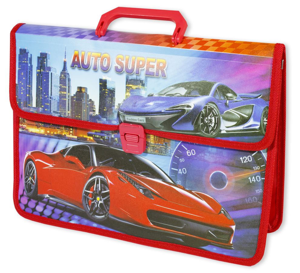 Папка-портфель "Racing car+Girls" 35х25см, mix (0920-0923)