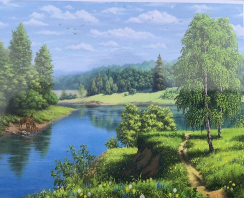 Картина по номерам 30*40см "Озеро" OPP (холст на раме краск. кисти. ) (1777EKTL_O)