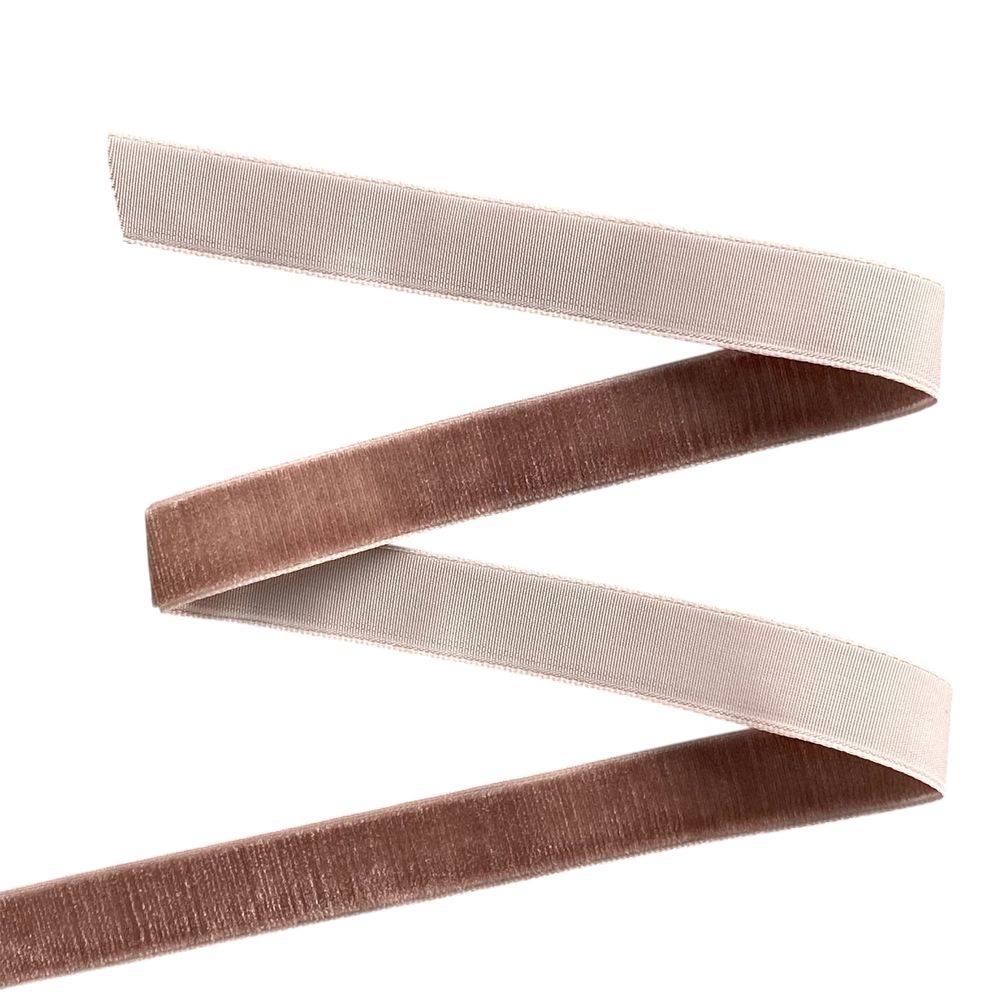 Бархатная лента 1,5 см х 50 ярдов (D00815- milk chocolate)