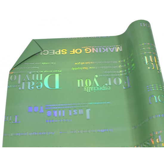 Калька 0,6х5м, двустороння - зелена з написами (PDMTi-4)