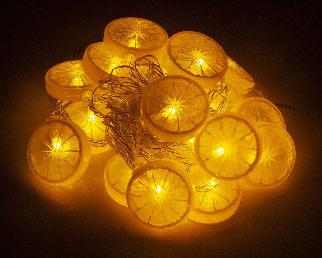 Фигурки 20 LED, "ФРУКТЫ", 7м + переходник, теплый белый (1698-215)