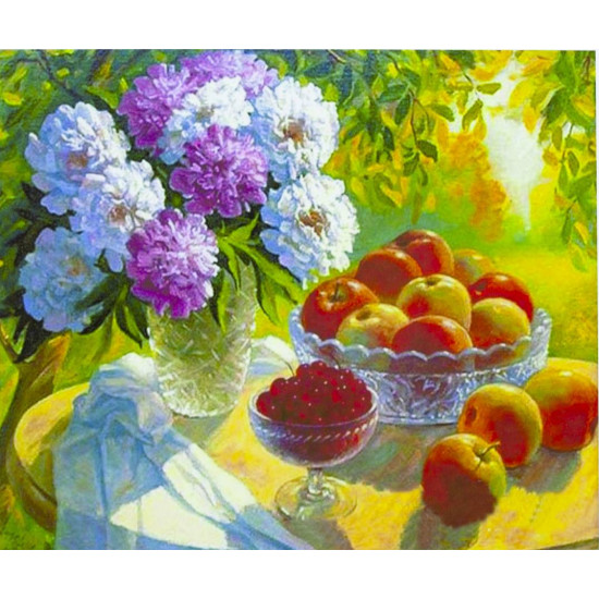 Картина по номерам "Летний натюрморт" 40*50см,крас.-акрил,кисть-3шт.(1 (5241)