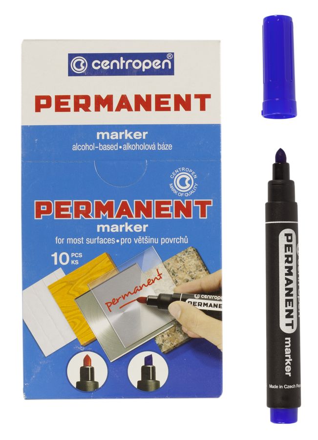 Маркер 8566 Centropen круглий синій, шт, 10 (8566 синий)