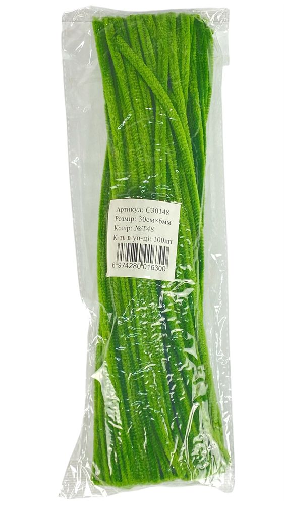 Синельная проволока, 300 х 6мм, сочная трава, 100 шт (C30148 juicy grass-T48)