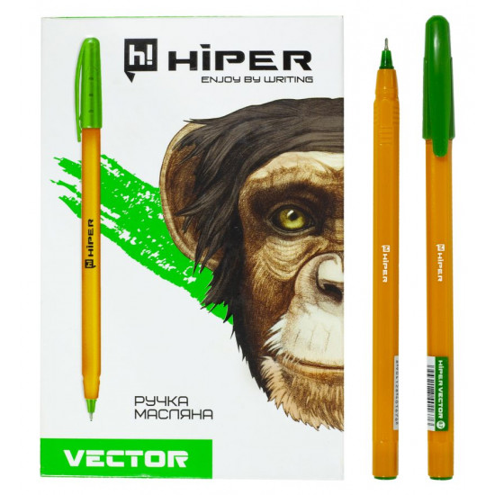 Ручка масляна Hiper Vector HO-600, 0,7мм, зелена Hiper (HO-600-з)