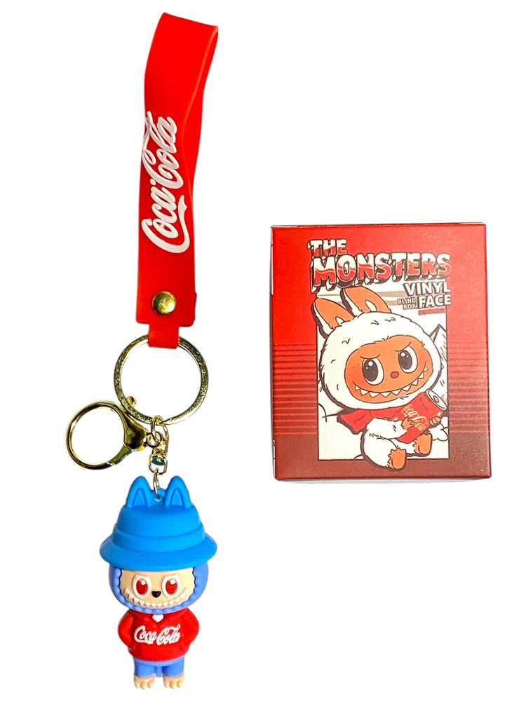 Брелок игрушка для ключей на рюкзак или сумку Labubu и Coca-Cola 7 см- (микс) (280013)