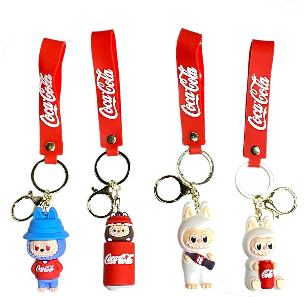 Брелок игрушка для ключей на рюкзак или сумку Labubu и Coca-Cola 7 см- (микс) (280013)