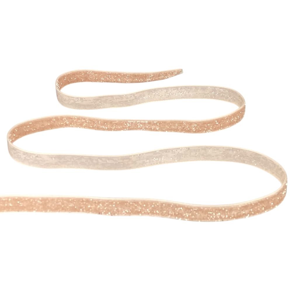 Оксамитова стрічка блискуча 1,0 см х 50 ярдів (D16710- peach)