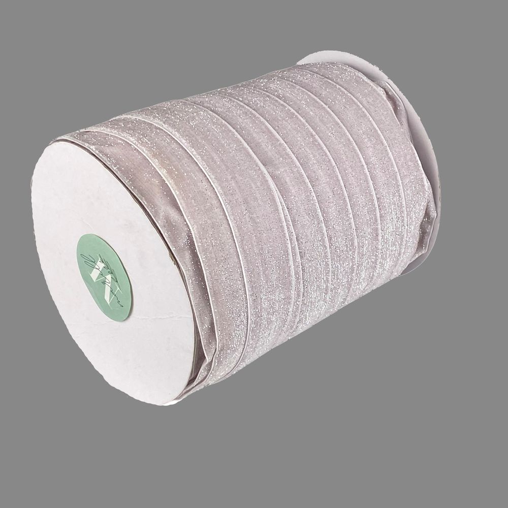 Оксамитова стрічка блискуча 2,5 см х 50 ярдів (D16725- dirty pink)