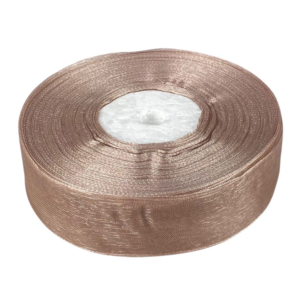 Стрічка з органзи "какао"  2,5 см х 50 ярдів (D02025-1091)