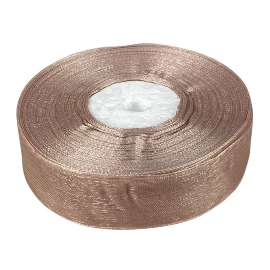 Стрічка з органзи "какао"  2,5 см х 50 ярдів (D02025-1091)