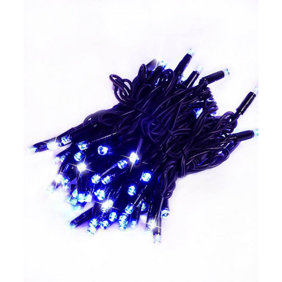 Вулична 100 LED+ FLASH 10м, чорн/каучук 2мм, синій (1423-02)