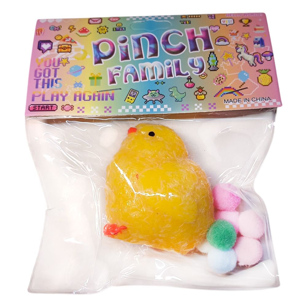 Игрушка-антистерес 6см Сквиши Таба Цыпленок желтый меховой (713005 yellow)