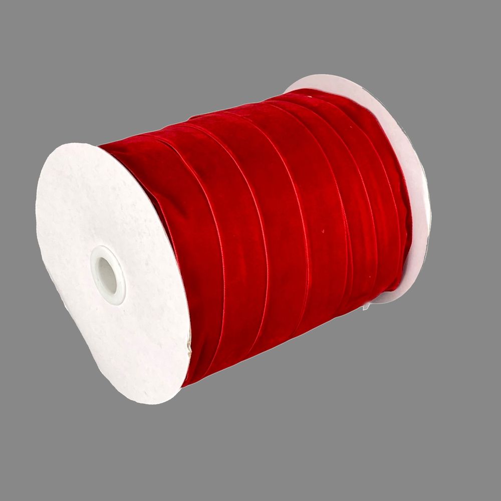 Оксамитова стрічка 2,5 см х 50 ярдів Червоний Marill (D00825- C 23)