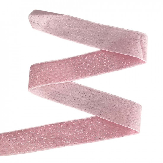 Оксамитова стрічка блискуча 2,5 см х 50 ярдів (D16725- pink)