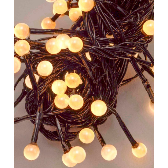 ЖЕМЧУГ 50 LED, 5м + переходник, белый теплый (1271-06)