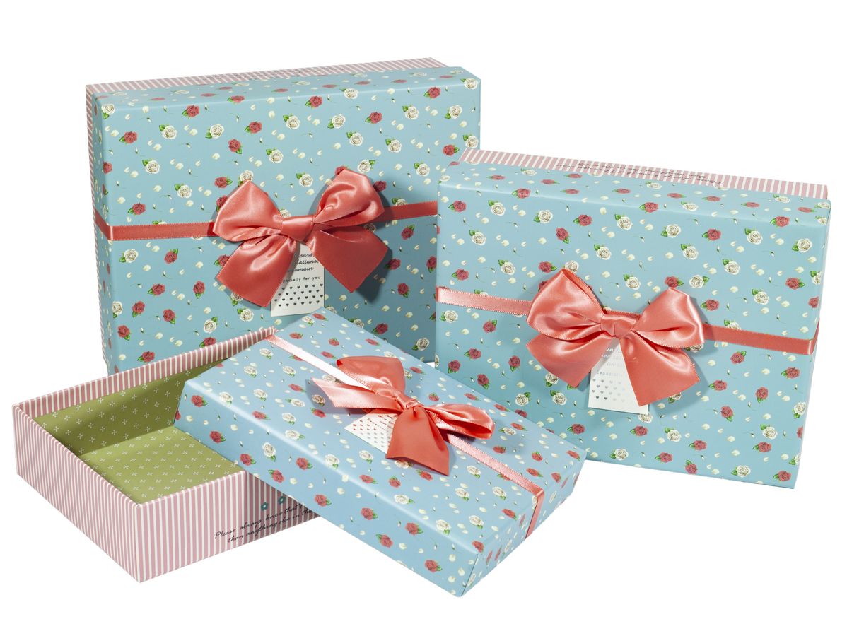 Подарункова коробка C210-29, прямокутна, 24*19*8cm/22*17*6.5 /18.6*14.5*5cm 3шт. в наборі (C210-29)