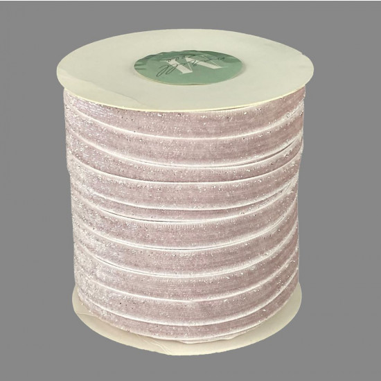 Оксамитова стрічка блискуча 1,0 см х 50 ярдів Рожевий Marill (D16710- dirty pink)