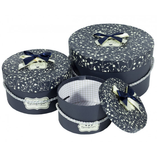 Подарункова коробка 058-20, кругла, 21.5*21.5*12cm/16.5*16.5*9/13*13*7.5cm 3шт. в наборі (058-20)