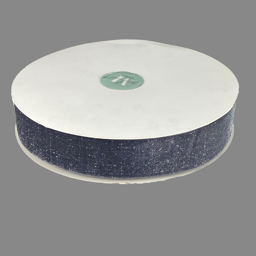 Оксамитова стрічка блискуча 4,0 см х 30 ярдов Сірий Marill (D16740- dark gray)