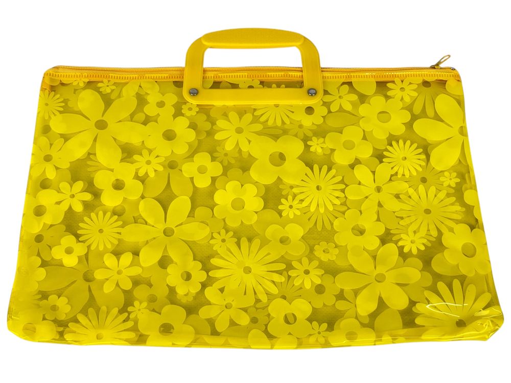 Папка-портфель ПВХ прозрачная "Flowers" 28 х 39см, 30мкм, 6 цветов (33-FL)
