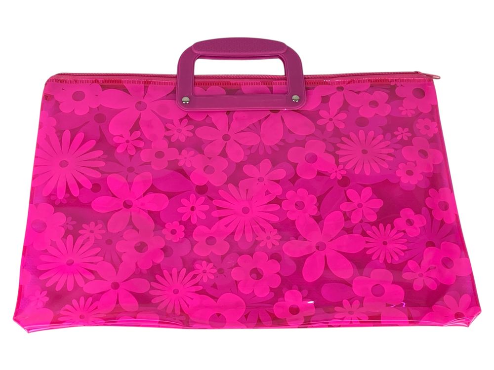 Папка-портфель ПВХ прозрачная "Flowers" 28 х 39см, 30мкм, 6 цветов (33-FL)