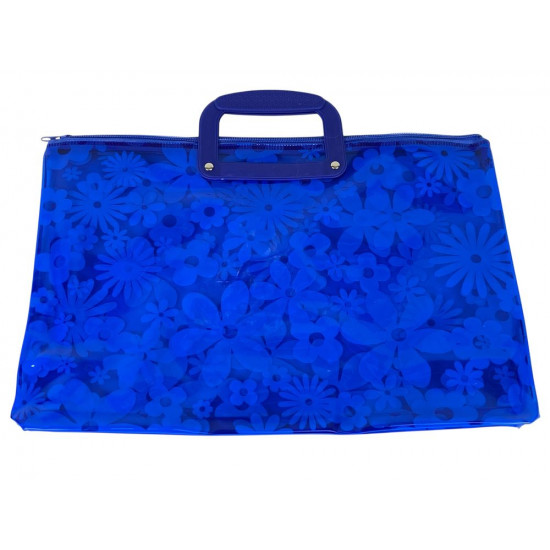 Папка-портфель ПВХ прозрачная "Flowers" 28 х 39см, 30мкм, 6 цветов (33-FL)